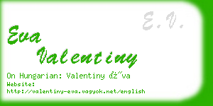 eva valentiny business card